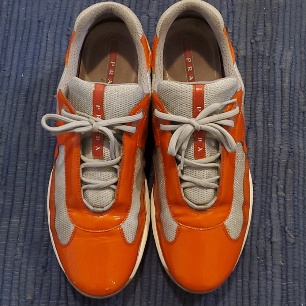 Prada size 12 Orange Athletic Shoes